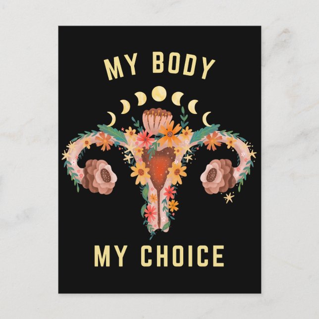 My Body My Choice Feminist Postcard (Front)