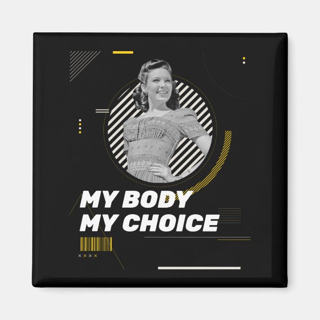 My Body My Choice Retro Women' Rights Illustration Magnet (Front)
