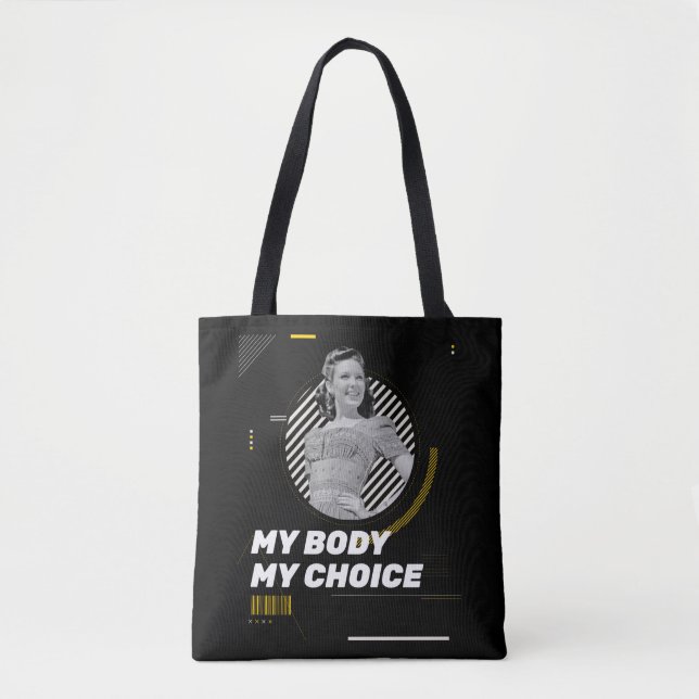 My Body My Choice Retro Women' Rights Illustration Tote Bag (Front)