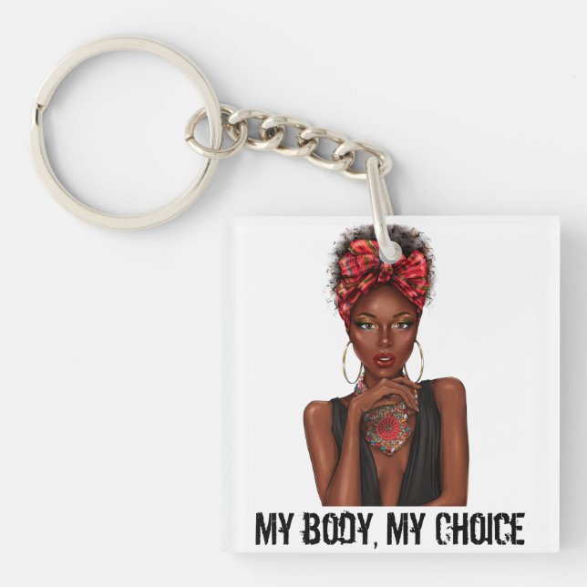 My Body My Choice Womens Rights T-Shirt Key Ring (Front)