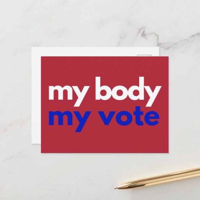 My Body My Vote Roevember Postcard (Front/Back In Situ)
