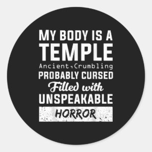 My Body Temple Ancient Crumbling Cursed Christmas  Classic Round Sticker