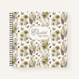 My Boho Recipe Organiser: Wildflowers & Ladybugs Notebook