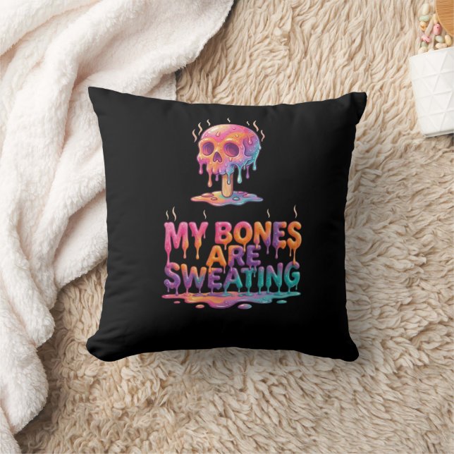 My Bones Are Sweating – Melting Popsicle Skull Cushion (Blanket)
