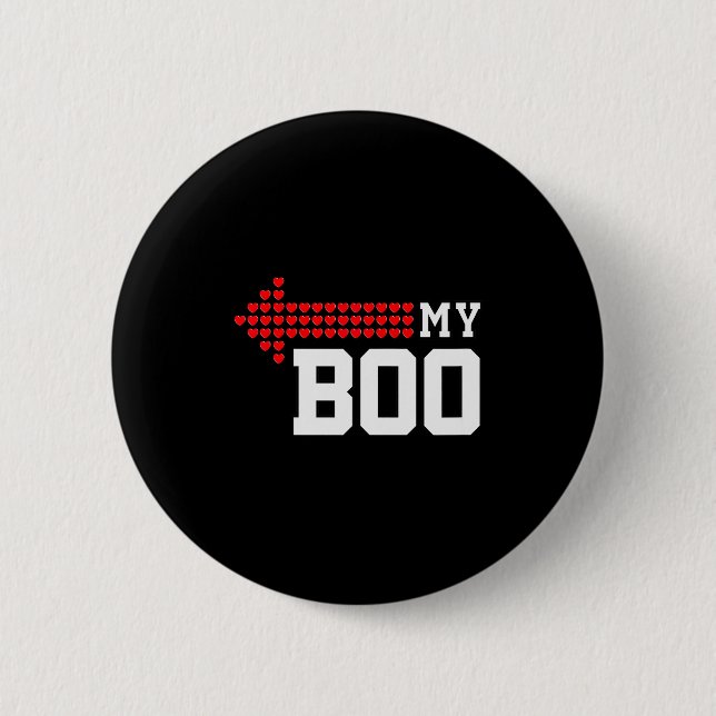 My Boo &amp; My Bae Valentines Day Cute Couple Mat 6 Cm Round Badge (Front)