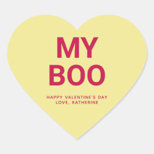 My boo cute Valentine's Day custom conversation Heart Sticker