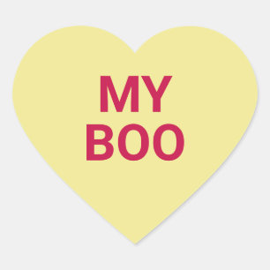 My boo fun cute Valentine's Day conversation Heart Sticker