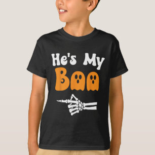 My Boo Matching Halloween Pajama Couples Hes My Bo T-Shirt