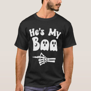 My Boo Matching Halloween Pajama Couples Hes My Bo T-Shirt