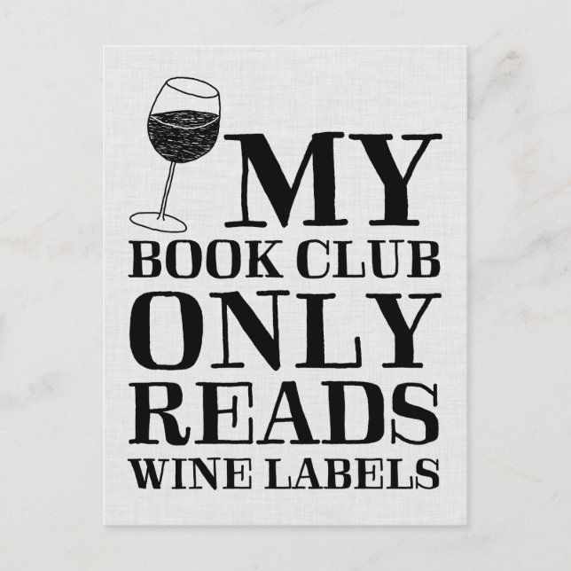 My Book Club Only Reads Wine Labels Postcard (Front)