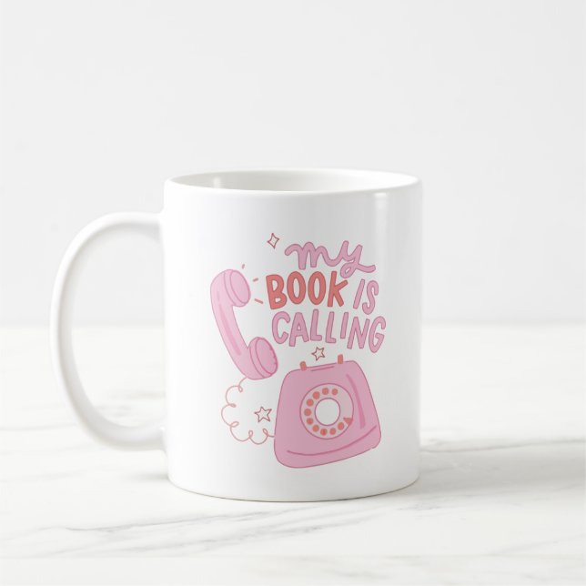 My book is calling  coffee mug (Left)