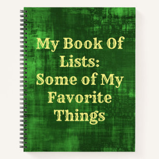 My Book Of Lists Spiral Notebook