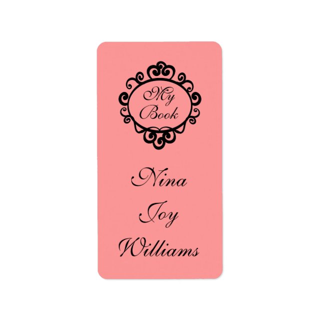 My Book Personalised Bookplate Sticker Gift (Front)