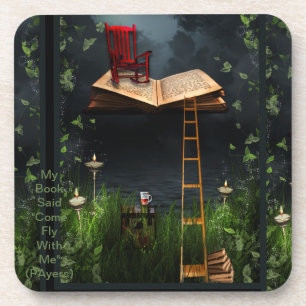 "My Book Said Come Fly With Me" Art Coaster
