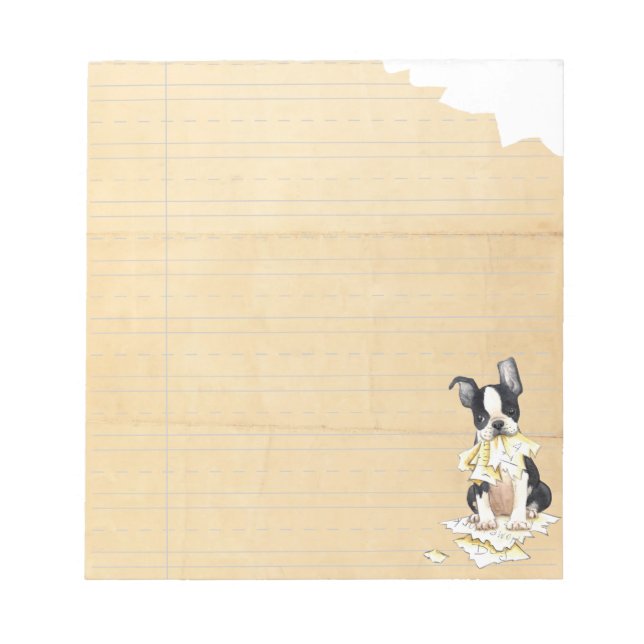 My Boston Terrier Ate My Homework Notepad (Front)