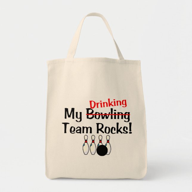 My Bowling (Drinking) Team Rocks Tote Bag (Front)