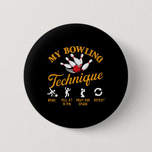 My Bowling Technique - Bowling Bowler 6 Cm Round Badge