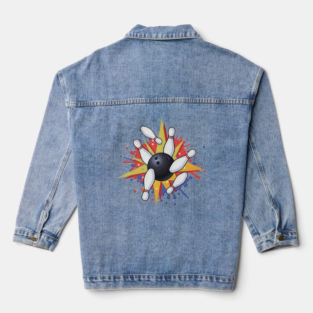 My Bowling Women’s Denim Jacket  (Back)