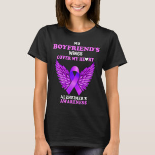 My Boyfriends Wings Cover My Heart Alzheimers Awar T-Shirt