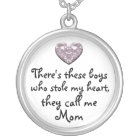 My boys stole my heart Mum necklace