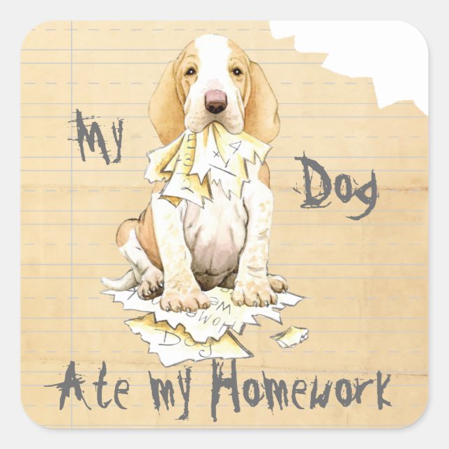 My Bracco Italiano Ate My Homework Square Sticker (Front)