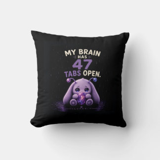 My Brain Has 47 Tabs Open Cushion