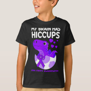 My Brain Has Hiccups Purple Ribbon Epilepsy T-Shirt