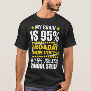 My Brain Is 95 Broadway Lyric Theatre Quotes Broad T-Shirt