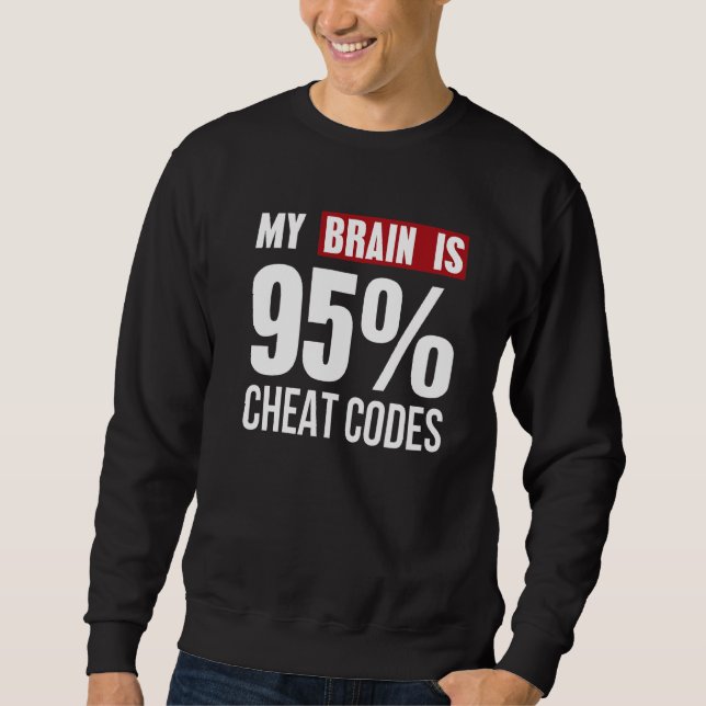 My Brain Is 95 Cheat Codes Coder Programmer Tee (Front)