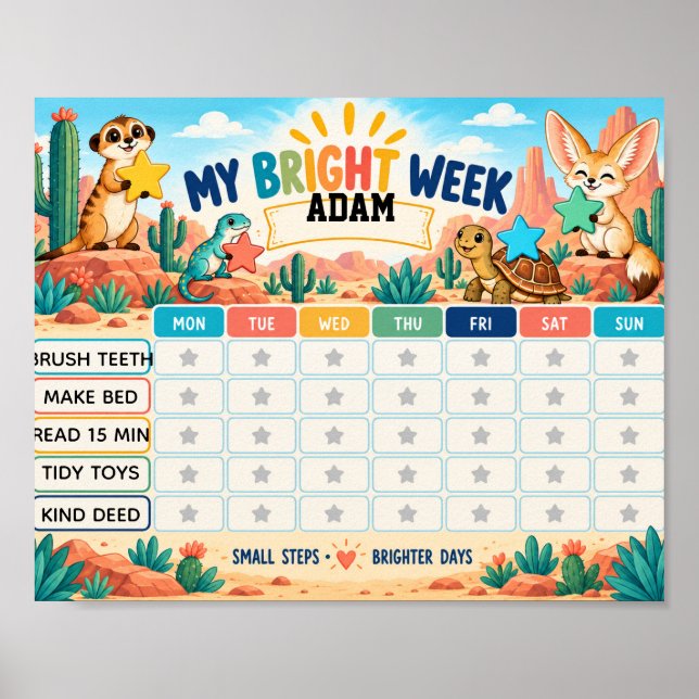My Bright Week Reward Chart (Front)