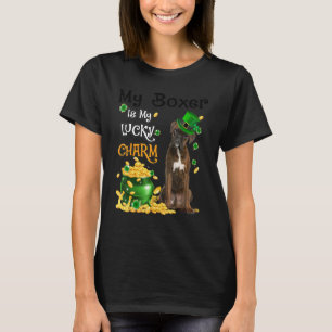 My BRINDLE Boxer Is My Lucky Charm Cute Dog Patric T-Shirt