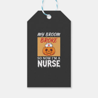 My Broom Broke Nurse Halloween Gift Tags