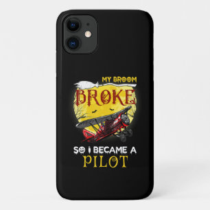 My Broom Broke So I Became Pilot Halloween Gift Case-Mate iPhone Case