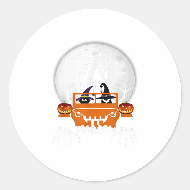 My Broom Broke So Now I Drive Jeeps Happy Ha Classic Round Sticker (Front)