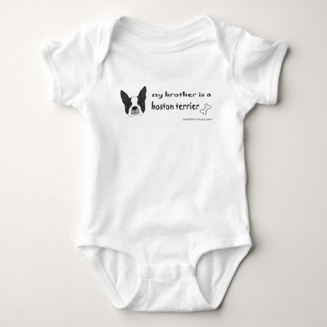 My brother is a Boston Terrier Baby Bodysuit (Front)