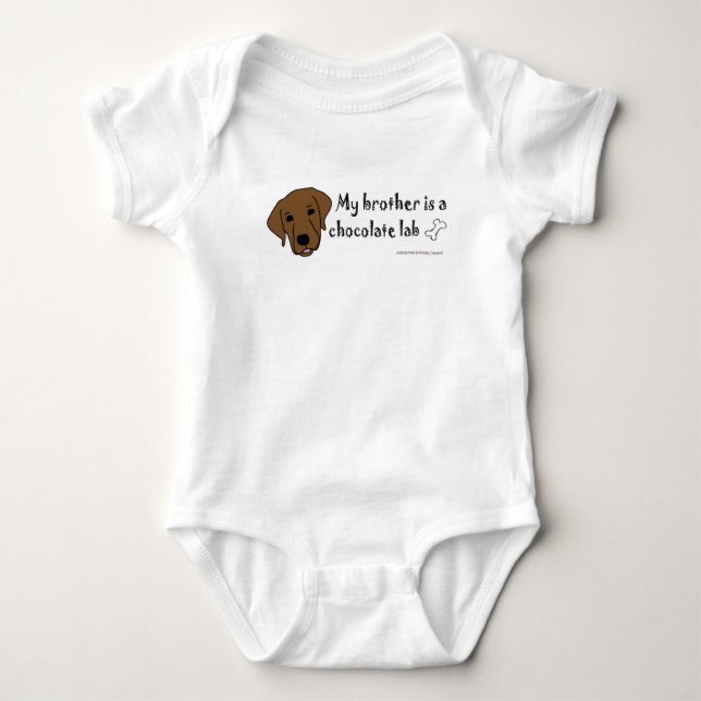 My brother is a Chocolate Lab Baby Bodysuit (Front)