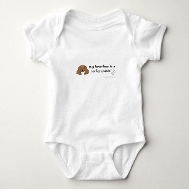 my brother is a cocker spaniel baby bodysuit (Front)