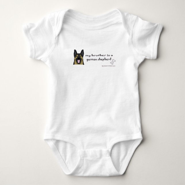 My brother is a German Shepherd Baby Bodysuit (Front)