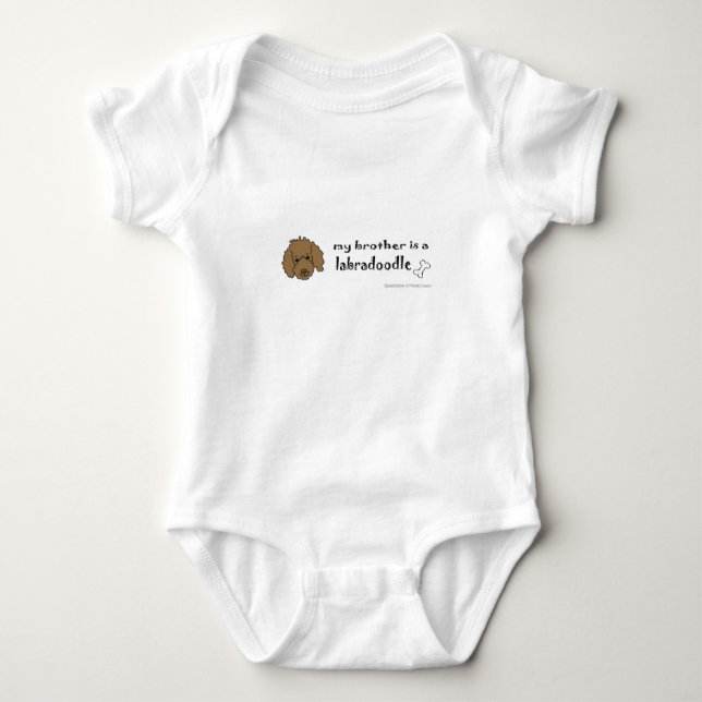 my brother is a labradoodle baby bodysuit (Front)