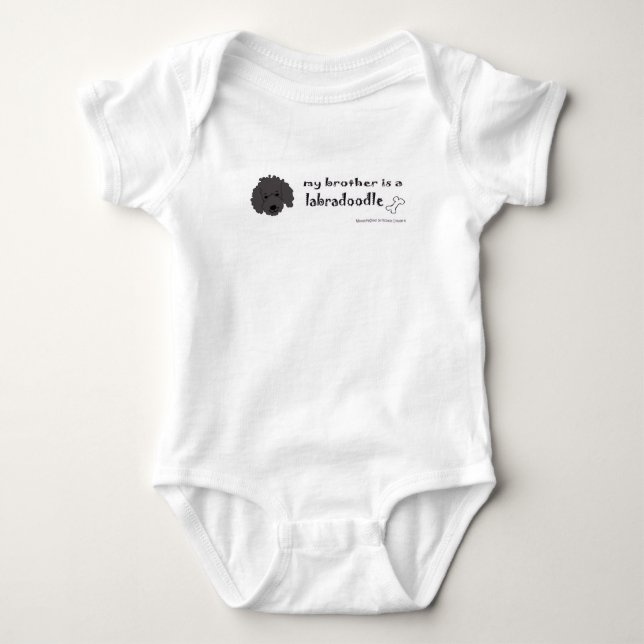 My brother is a Labradoodle  Baby Bodysuit (Front)
