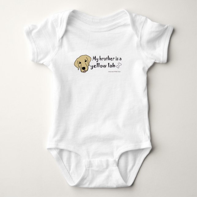 My brother is a Yellow Lab Baby Bodysuit (Front)