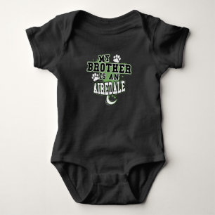 My Brother Is An Airedale Funny Baby Bodysuit