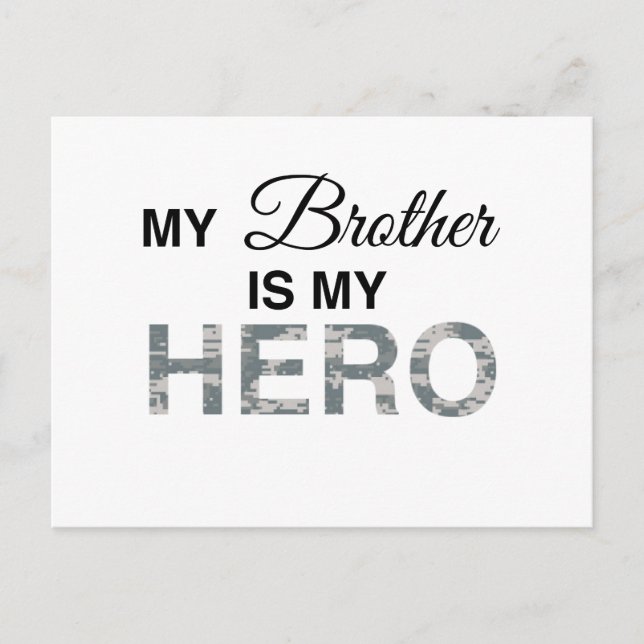 My Brother is my Hero Digital Camouflage Postcard (Front)