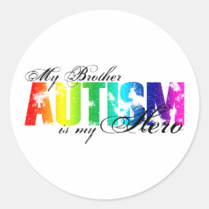 My Brother My Hero - Autism Classic Round Sticker
