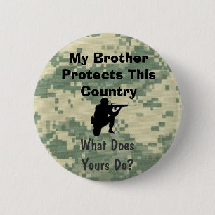 My Brother Protects This Country Custom 6 Cm Round Badge