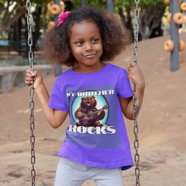 My Brother Rocks! Colourful Bear T-Shirt (Creator Uploaded)