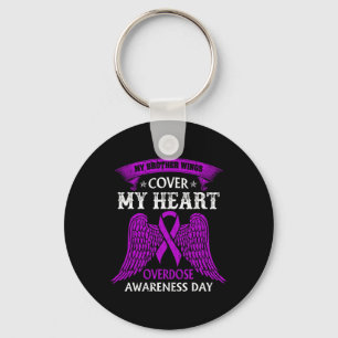 My Brother Wings Cover My Heart Overdose Awareness Key Ring