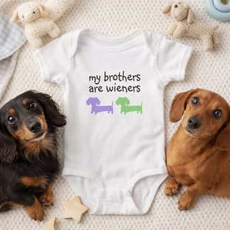 My Brothers are Wieners | Double Dachshund  Baby Bodysuit