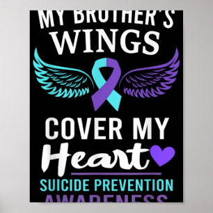 My Brothers Wings Cover Heart Suicide Awareness R Poster