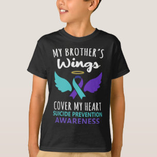 My Brother's Wings Cover Heart Suicide Awareness R T-Shirt